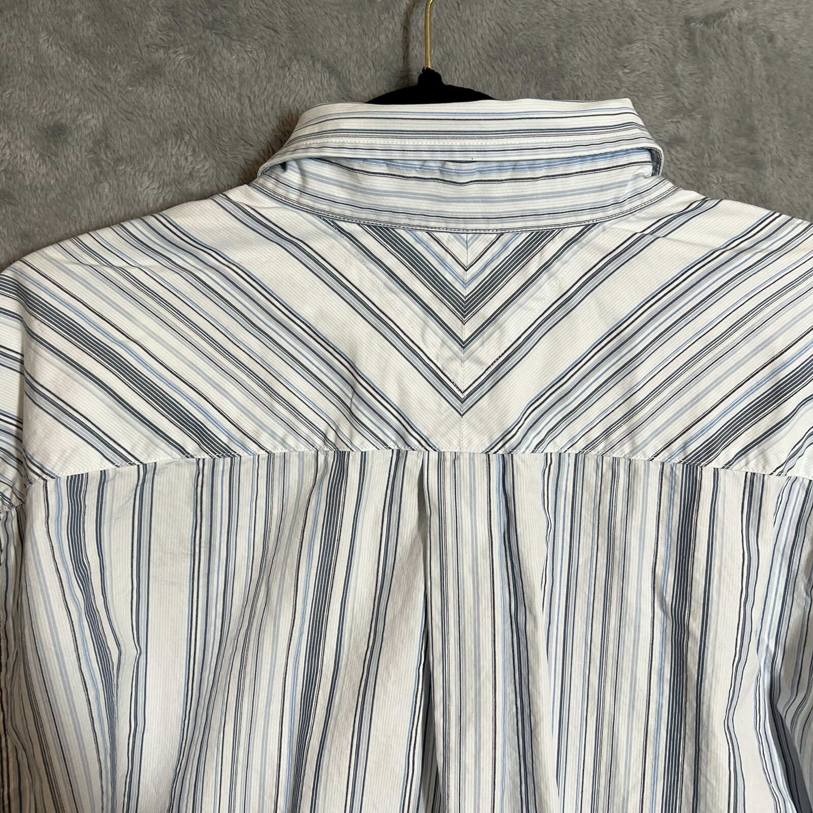 Tommy Hilfiger 80s Two Ply Fabric Striped Button Shirt Long Sleeve Mens Size XL thumbnail 5