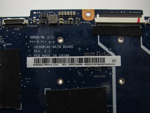 Asus ZenBook Flip UX360C Series Intel i5-7Y54 1.2GHz Motherboard 60NB0BA0-MB4412 - Afbeelding 3 van 3