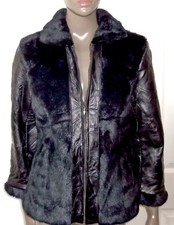 Vintage Stunning Navarre Italian Stone Black Leather Zip Jacket M/l 42x25 Nwot