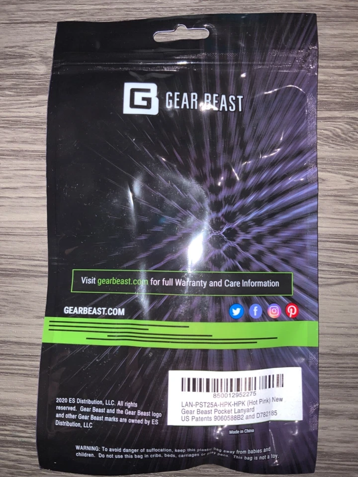 Cordón para teléfono celular Gear Beast - Soporte universal para teléfono con cuello con bolsillo para tarjetas Foto 2 de 2