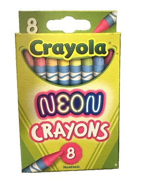 Crayola Neon Crayons, 8 Ct, Non-washable Wax Crayons, Intense Brightness, 6 Pack