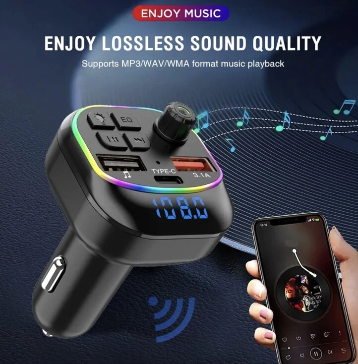 ✅ PREMIUM AUDIO Bluetooth Wireless FM Radio Transmitter Auto Adapter USB Ladegerät - Bild 4 von 4