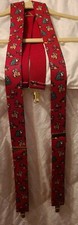 Mens Vintage Christmas Suspenders Santa Christmas Tree Elastic Stretch W Germany