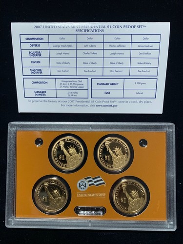 2007 US Mint Silver Proof Set 14 Piece Silver Set w/ State Quarters, Presidents - Picture 4 of 7
