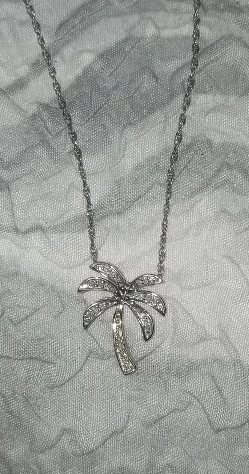 Collar Colgante Palmera Diamante Oro Amarillo 14K y Plata de Ley Alwand Vahan Foto 2 de 4