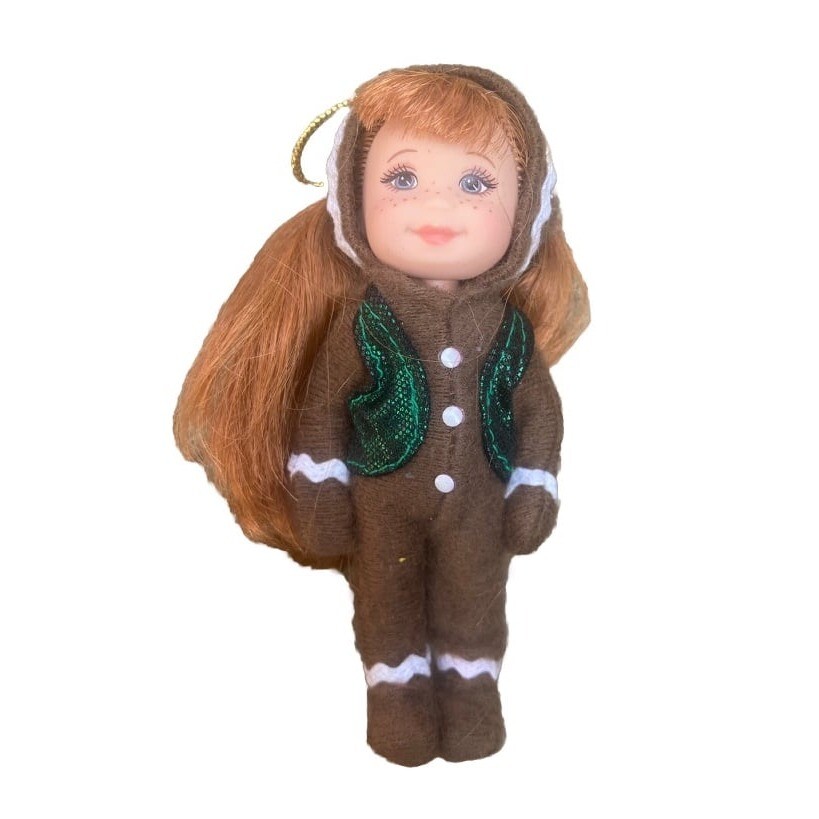 2007 Barbie Happy Holidays Miranda as Gingerbread Costume Ornament Doll
