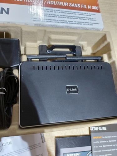 D Link N 300 Wireless Router New Opened Box Complete - Afbeelding 2 van 3
