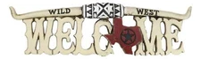 Rustic Western Bone Finish Texas Longhorn Texas Lone Star Welcome Wall Decor