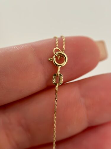 14k SOLID Gold Cable Chain 0.5mm Thin Necklace Adjustable 16", 17" & 18", Boston - Picture 6 of 12
