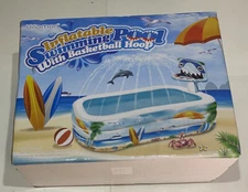 Inflatable Swimming Pool w/ Built-In Sprinkler & Basketball Hoop 95x55x22 NEW