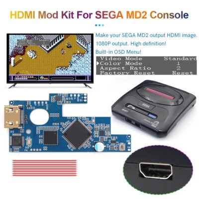 Hispeedido HDMI MOD For SEGA MD2 HDMI Kit 1080P For SEGA Mega Drive 2 Console