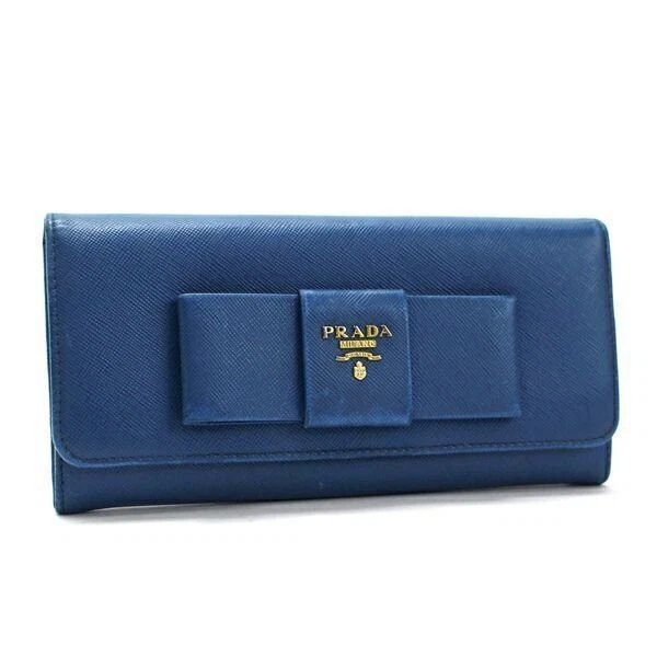 Prada top wallet blue