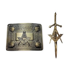 Men's Scottish Masonic Antique Kilt Pin and Buckle