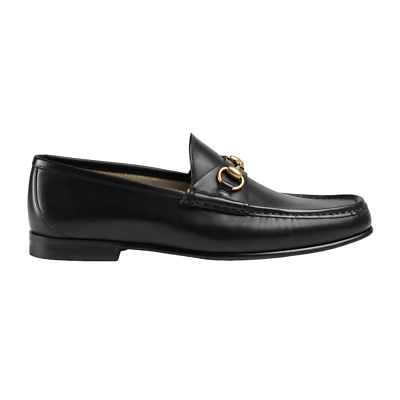 GUCCI Horsebit 1953 $1050 Men's Black Leather Loafers New