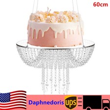 60CM Acrylic Swing Cake Rack Stunning Sparkling Chandelier Stand Suspended Cake