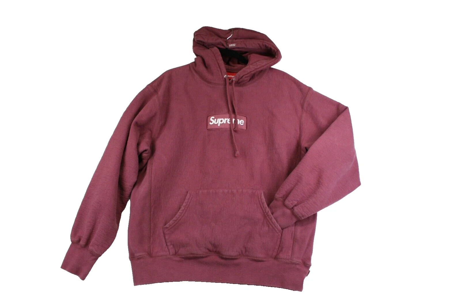 Sweat à capuche homme EUC SUPREME boîte logo Dk rouge poche prune fabriqué au Canada taille M