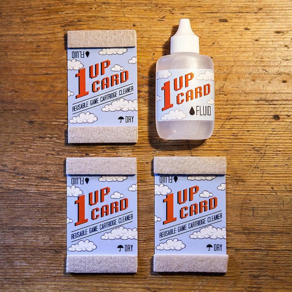 1UPcard Video Game Cartridge Cleaning Kit - 3 Pack with Fluid - Image 3 of 4