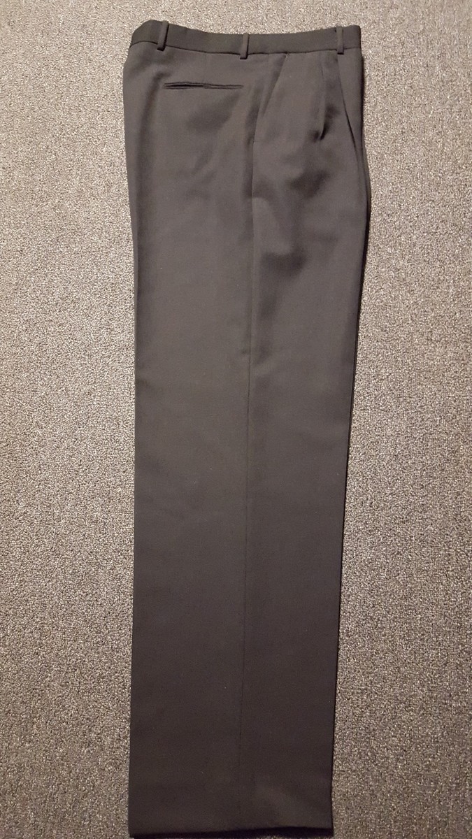 GIVENCHY MONSIEUR Men's Solid Black Slack Dress Pants Made