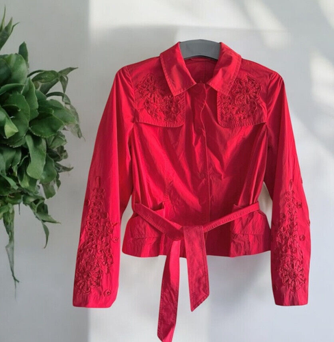 FUCHS SCHMITT Blazer Jacke mit Gürtel ROT Grösse 38 Neu