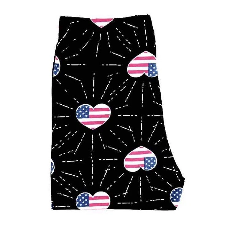 Leggings Buttery Soft Americana Patriótico 4 de Julio Altos y Curvilíneos XL Corazón Bandera TC Foto 3 de 3