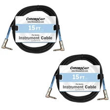 ChromaCast Pro Series Instrument Cable, Angle - Angle, Daphne Blue | 2 PACK