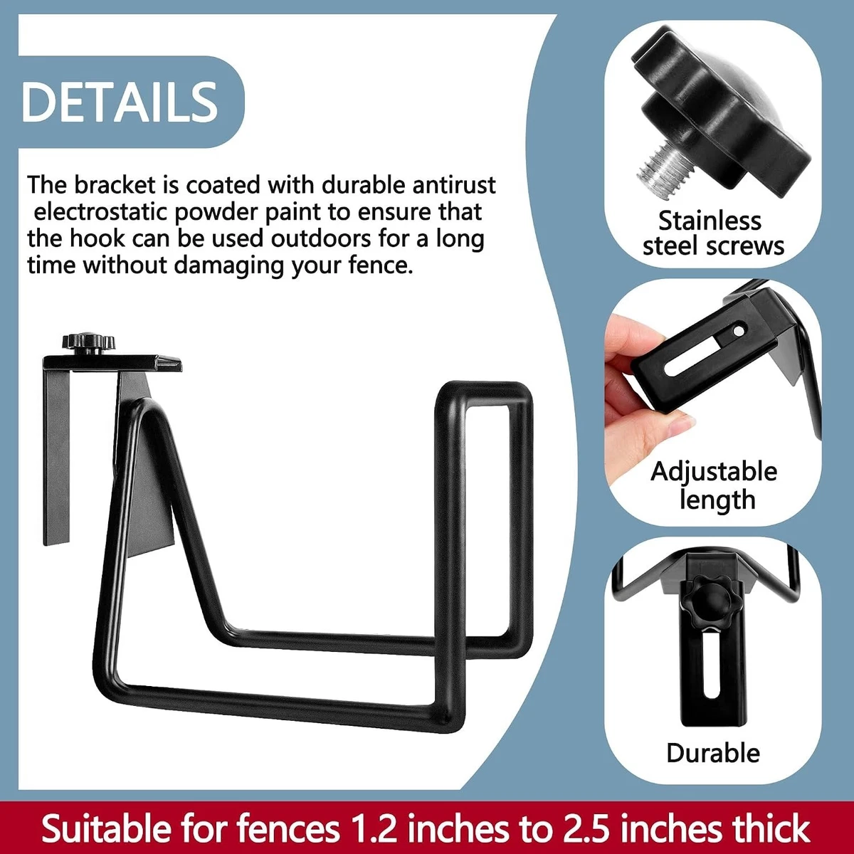 2 Pack Garden Hose Holder - Heavy Duty Wall Mount Hose Hanger - Adjustable Hose