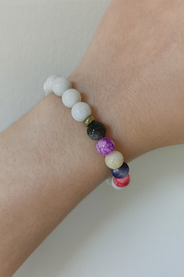 7 Chakra Reiki Stein Armband Yoga Balance Energie, Vulkan Stein Perlen