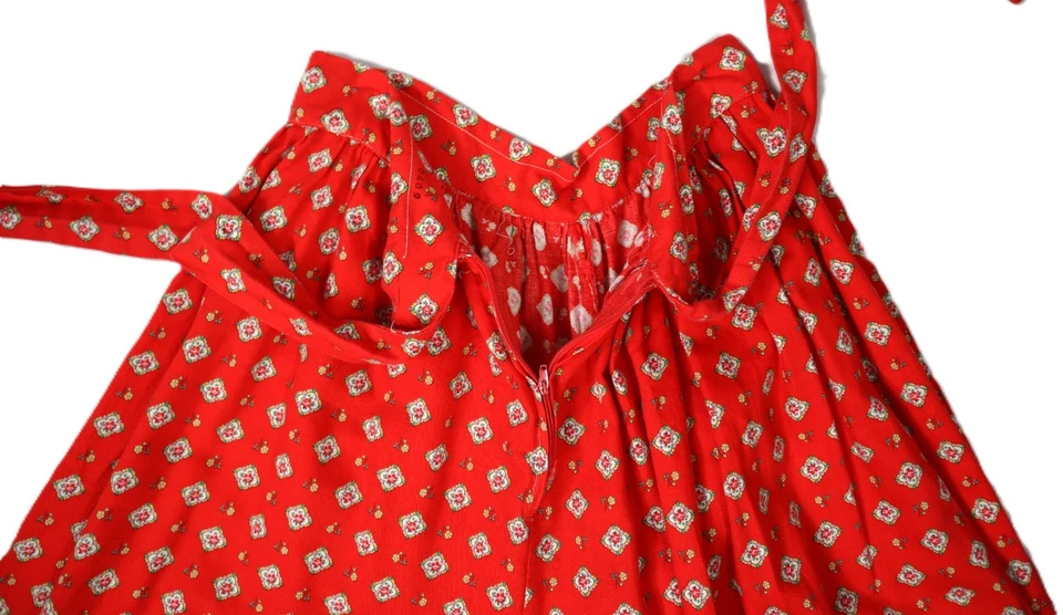 VTG 70s Women's 6 S M Wide Leg Long Baggy Gaucho Prairie Print Cottage Pants - Image 4 of 4