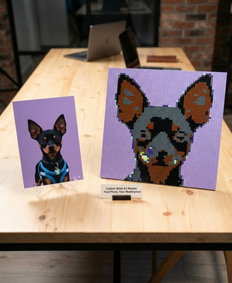 Custom Brick Art Mosaic Kit From Your Photo Personalized DIY Pixel Portrait Gift