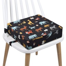 Toddler Booster Seat Dining, Washable Canvas, 2 Straps Safety Buckle