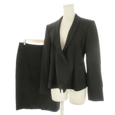 GIORGIO ARMANI Setup Suit Jacket Skirt Black Shawl Collar Long Sleeve Tight