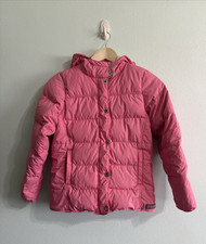 Vineyard Vines Puffer Jacket Quilted Goose Down Hood Pink Youth Girls Medium
