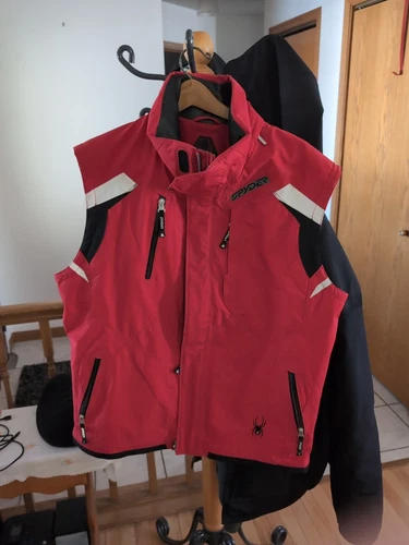 Spyder Gilet Dermizax EV Homme Rouge Gilet de Ski Réfléchissant Taille XL Résistant à l'Eau