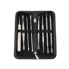 Blackhead Remover Tool Kit for Comedone Extraction, Stainless Steel, 9-Piece