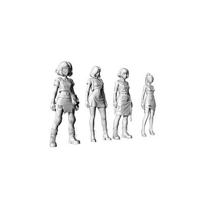 LYTR43018 1/43 Unpainted 3D Printed Model, Cute Doll for Scene Matching Use 1set