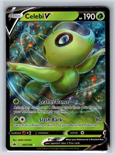 Celebi V 007/198 Holo V Rare Chilling Reign Pokemon Near Mint