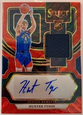 2023-24 Panini Select - Hunter Tyson #RJ-TYS Red Wave RPA RC Auto Patch