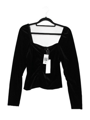 Forever New Damen Top M schwarz Polyester mit Elasthan Basic