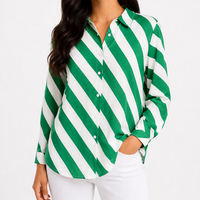 Bluse Milano Italy GrüN Weiß 40 L Damen Shirt Tunika Hemd Oberteil Np 69 Neu
