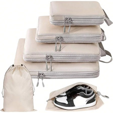 4/6pc Compression Packing Cubes Waterproof Suitcase Travel Organizers US