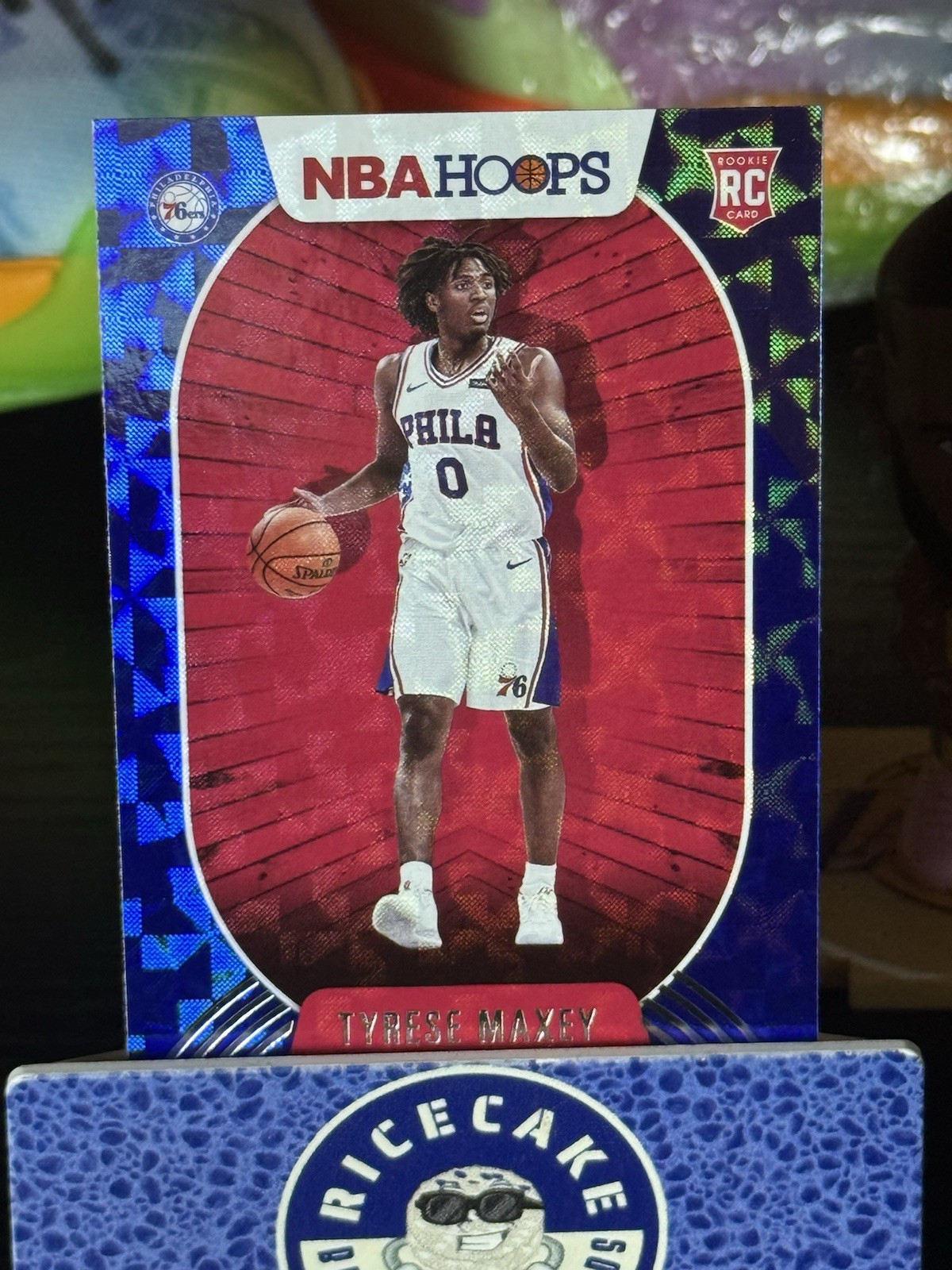 Tyrese Maxey Rookie 76ers 2020-21 Panini NBA Hoops BLUE R/C #207 Refractor