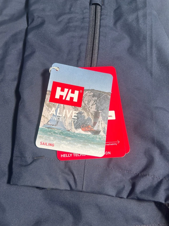 HELLY HANSEN Crew 帆船背心男式中号蓝色 Helly Tech 防水夹克 — 第 2/4 张图片
