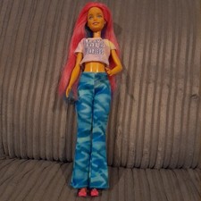 Barbie Doll with Long Pink, Blue and Purple Hair