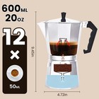 Moka Pot 12 Cup Stovetop Espresso Maker Aluminum Coffee Percolator 600ml
