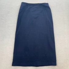 Christopher  Banks 90s Navy Blue 100 Cotton Midi Skirt Size 10