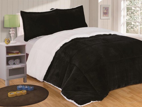 Chezmoi Collection 3-Piece Ultra-Soft Plush Micromink Sherpa Comforter Set - Picture 18 of 26