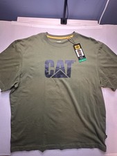 Caterpillar Equipment CAT Logo T-Shirt NWT Adult XL Green Relaxed Fit