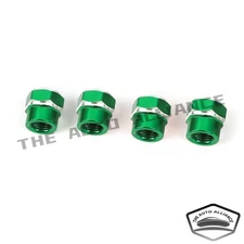 4-PCS Car Tire Tyre Wheel Air Port hexagonal dustproof  Valve Stem Caps Green