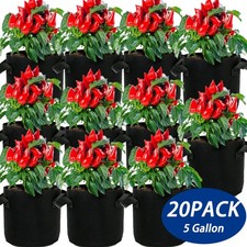 20 Pack w/ Handle Planting Grow Bags Fabric P...