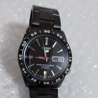Seiko 5 Automatic Black PVD 21 Jewels 50M Water Resist Date Men Watch